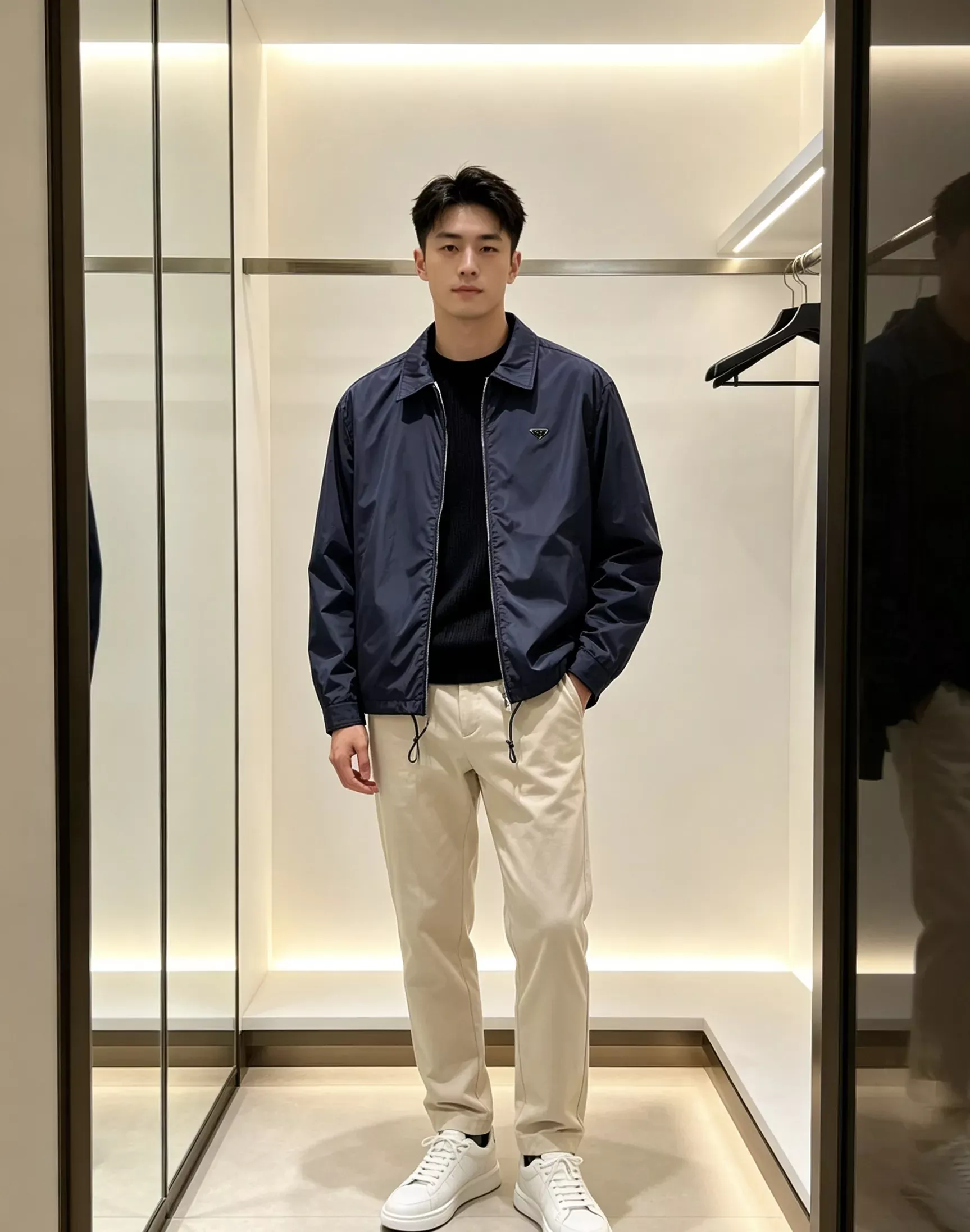 프라다 경량 방풍 스트링 남녀공용 집업 재킷 상세 이미지 17