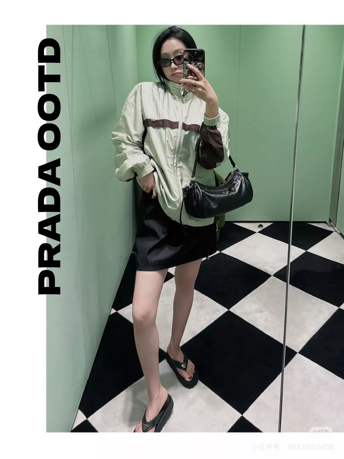 프라다 배색 나일론 스탠드칼라 남녀공용 집업 재킷 상세 이미지 22