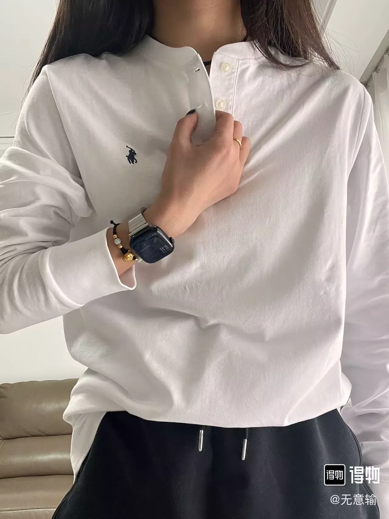 랄프로렌 헨리넥 코튼 자수 남녀공용 긴소매 티셔츠 상세 이미지 24