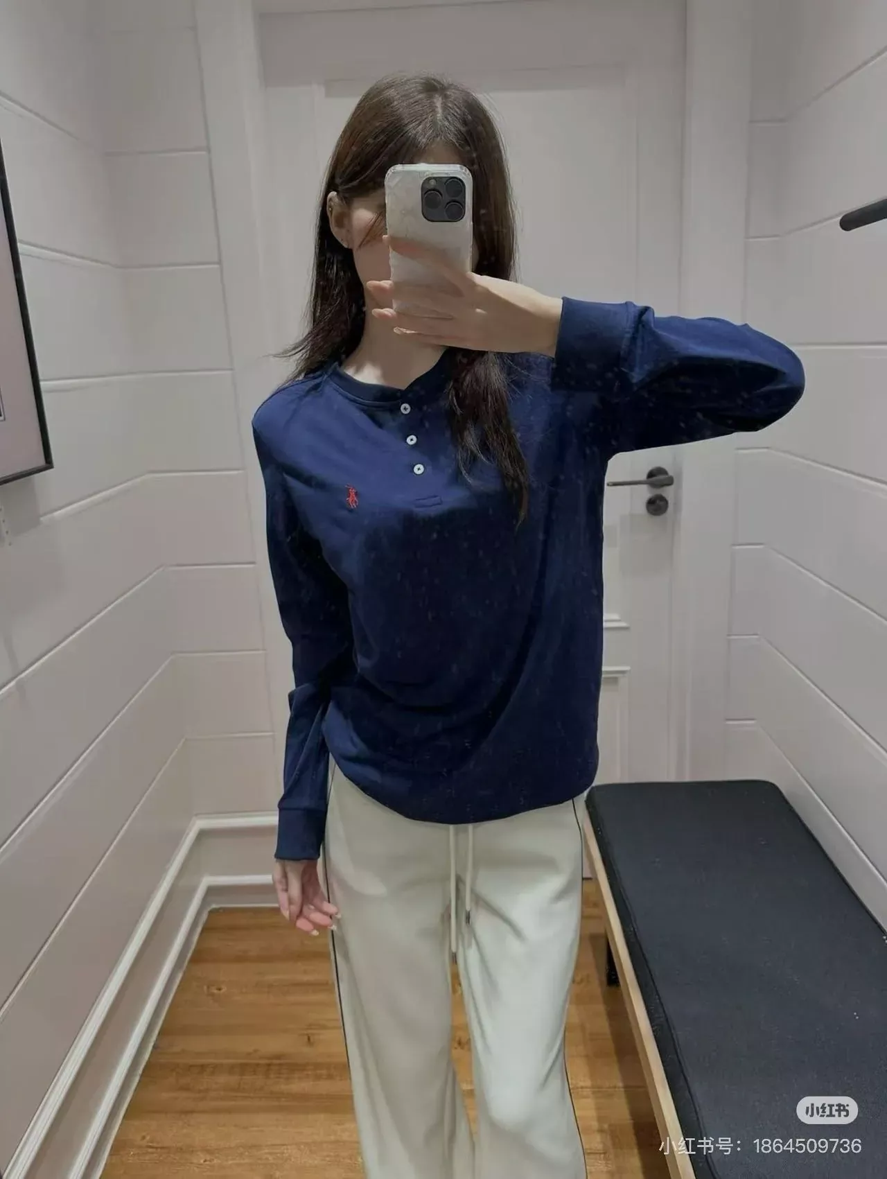 랄프로렌 헨리넥 코튼 자수 남녀공용 긴소매 티셔츠 상세 이미지 65