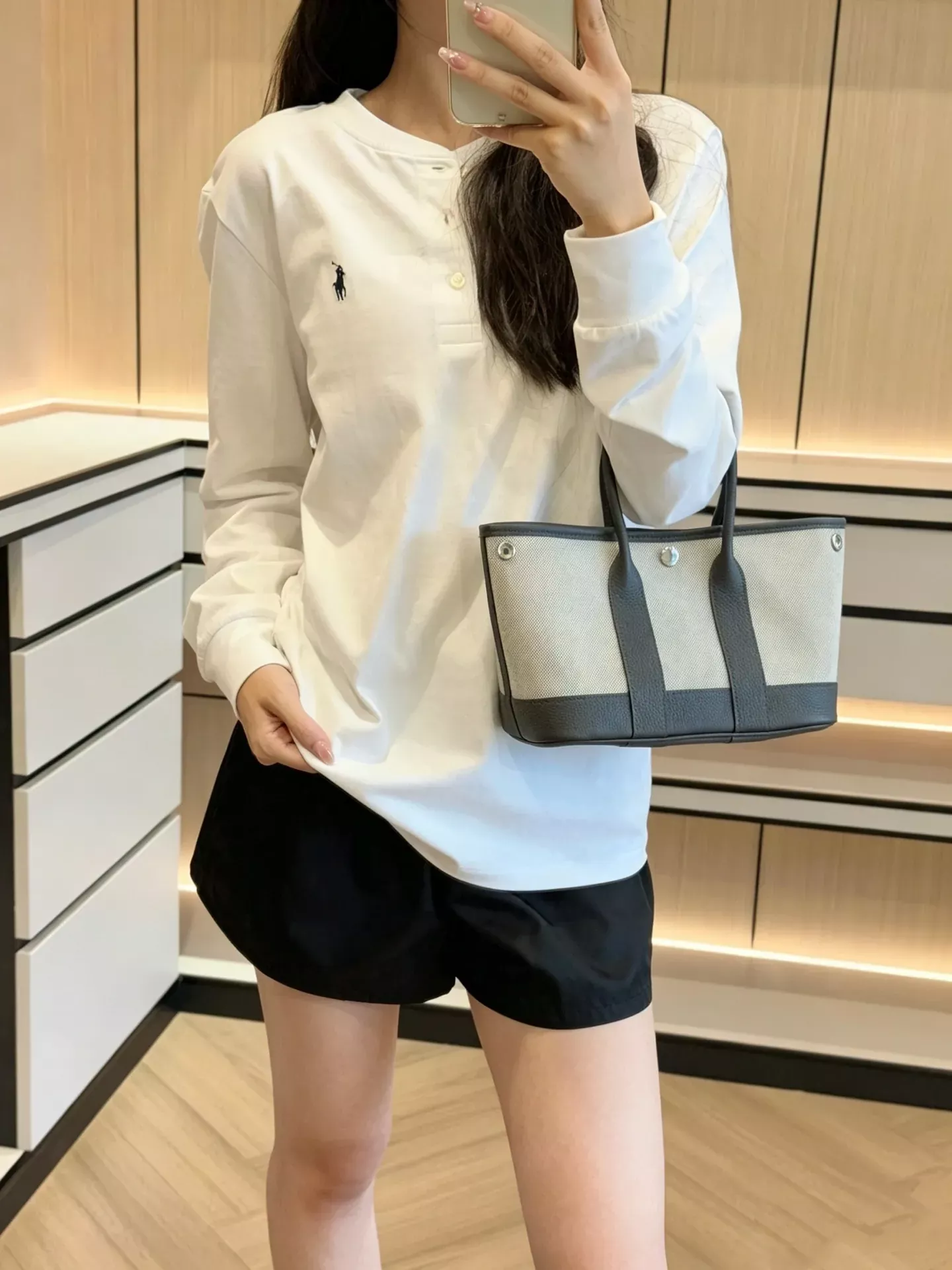 랄프로렌 헨리넥 코튼 자수 남녀공용 긴소매 티셔츠 상세 이미지 82