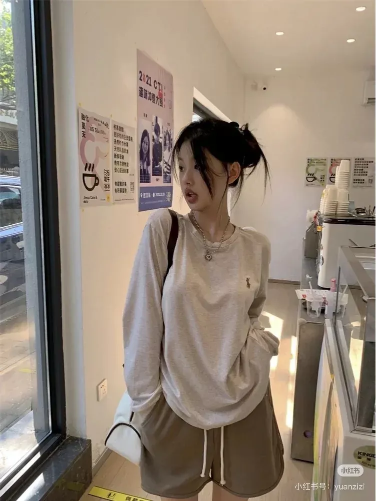 랄프로렌 자수 로고 코튼 남녀공용 긴소매 티셔츠 상세 이미지 102