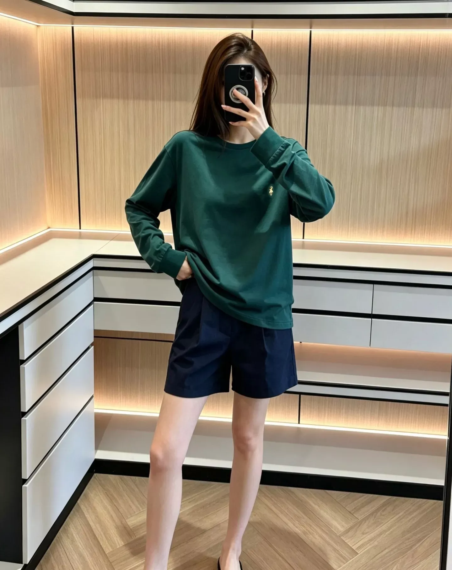랄프로렌 자수 로고 코튼 남녀공용 긴소매 티셔츠 상세 이미지 112