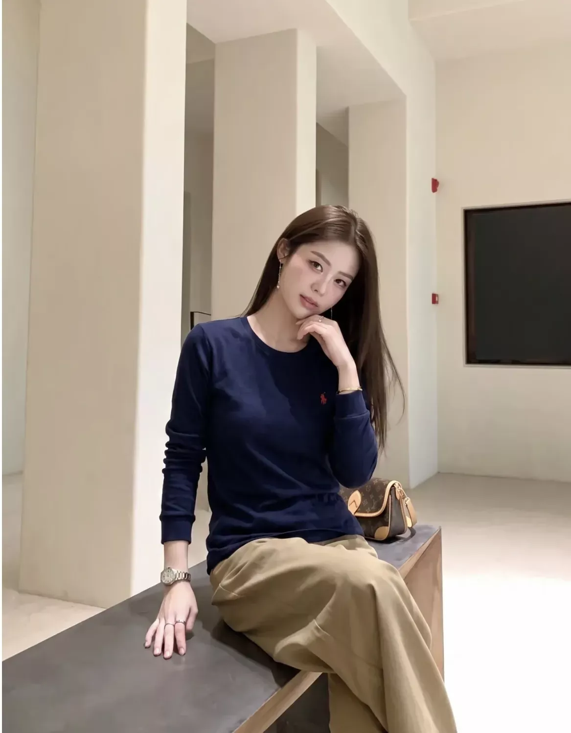 랄프로렌 자수 로고 코튼 남녀공용 긴소매 티셔츠 상세 이미지 82