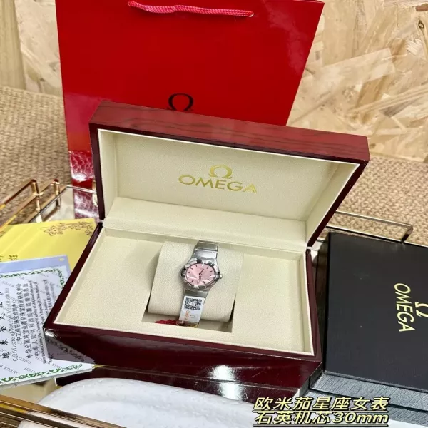 오메가 더블 이글 스틸 여성용 메탈 시계