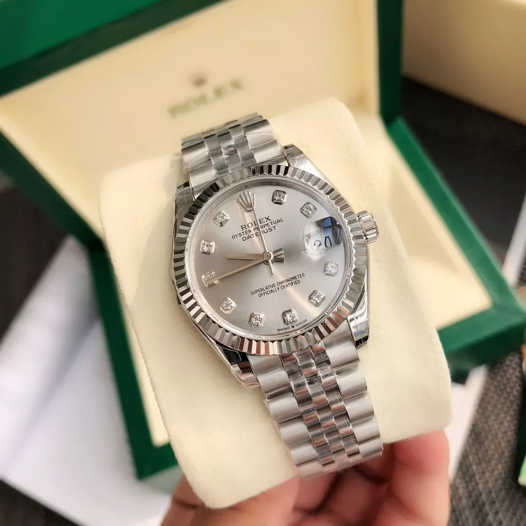 롤렉스 31mm 오이스터 자동 여성용 메탈 시계 상세 이미지 4