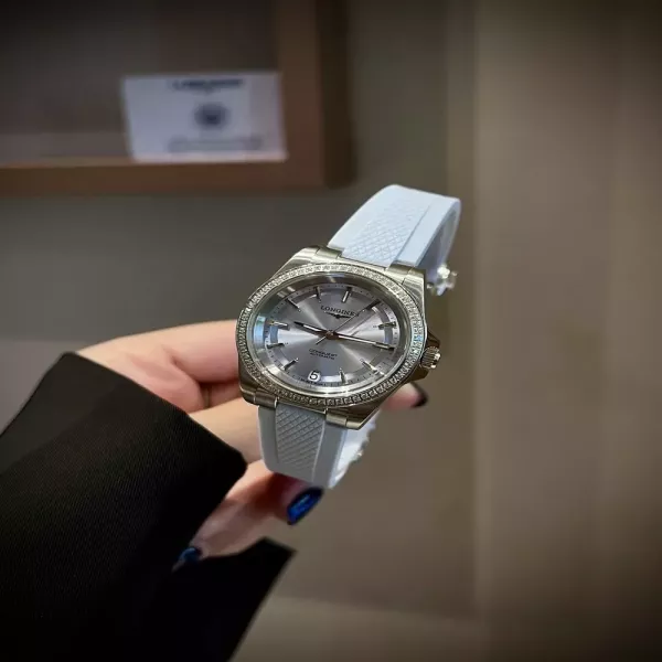 론진 34mm 야광 러버 여성용 우레탄 시계