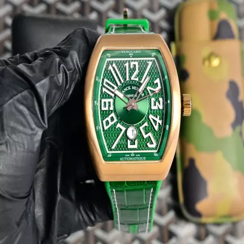 프랭크뮬러 그리드 다이얼 자동 남성용 가죽 시계