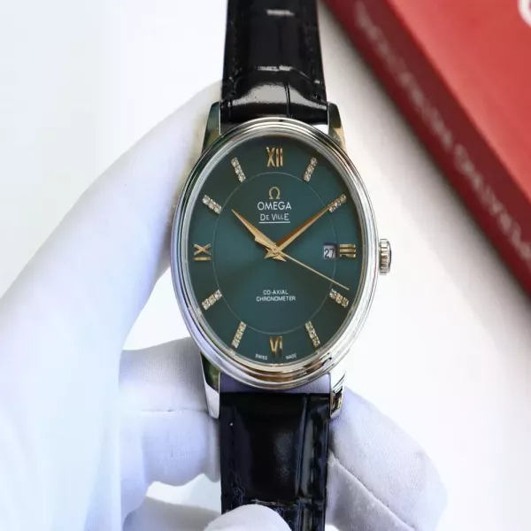 오메가 드빌 오토매틱 39mm 남성용 가죽 시계