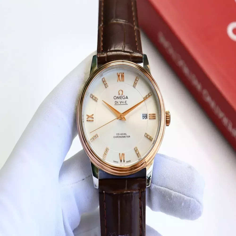 오메가 드빌 오토매틱 39mm 남성용 가죽 시계