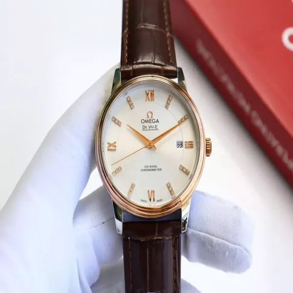 오메가 드빌 오토매틱 39mm 남성용 가죽 시계