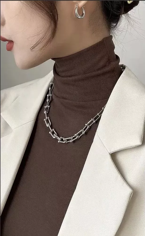 티파니앤코 실버톤 광면 말발굽 목걸이 상세 이미지 6