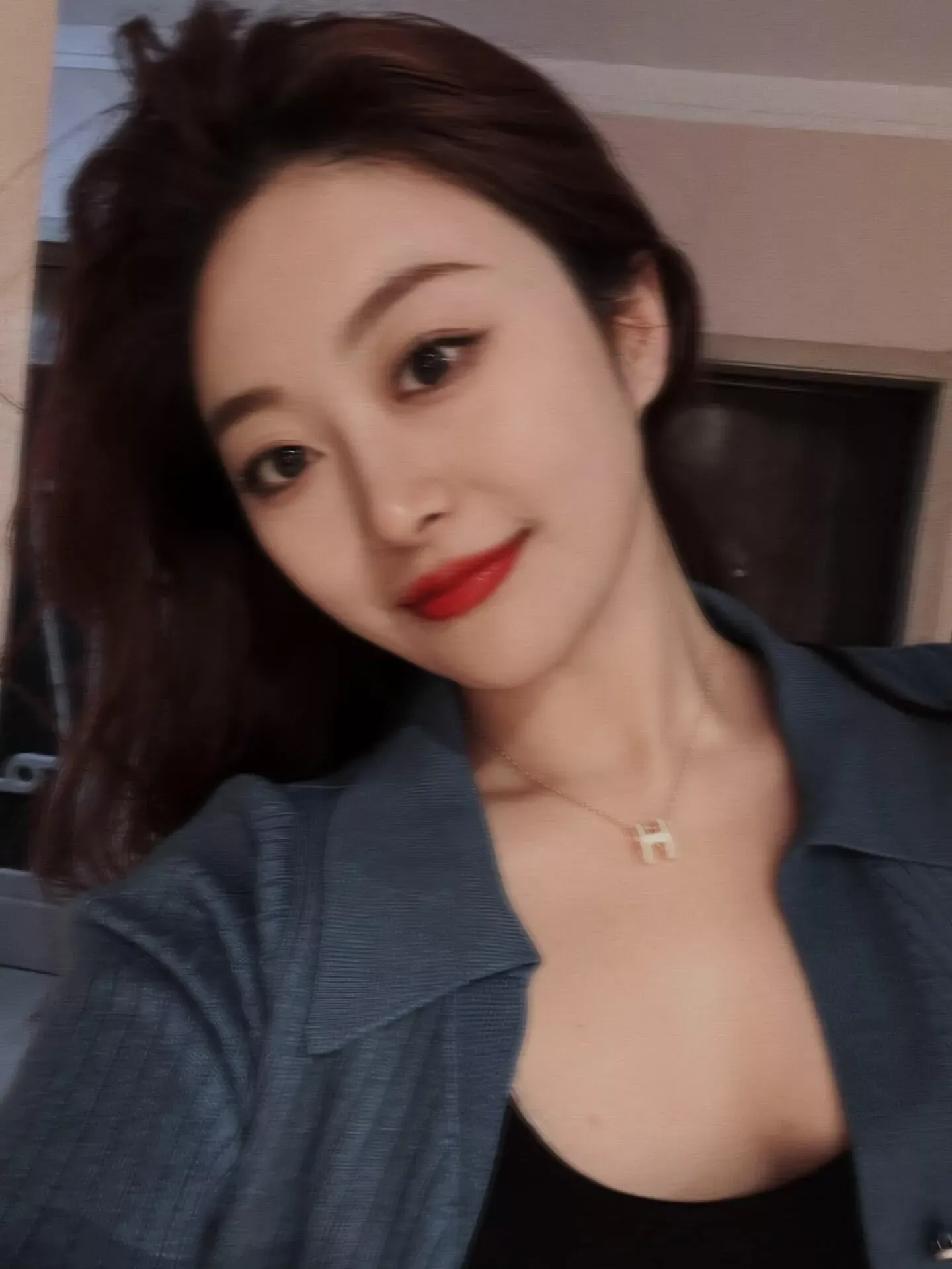 에르메스 H 펜던트 로즈골드 목걸이 상세 이미지 4