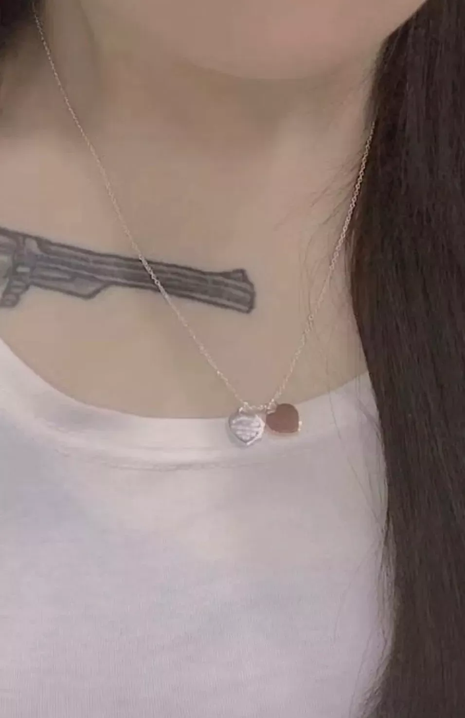 티파니앤코 실버톤 더블 하트 목걸이 상세 이미지 10