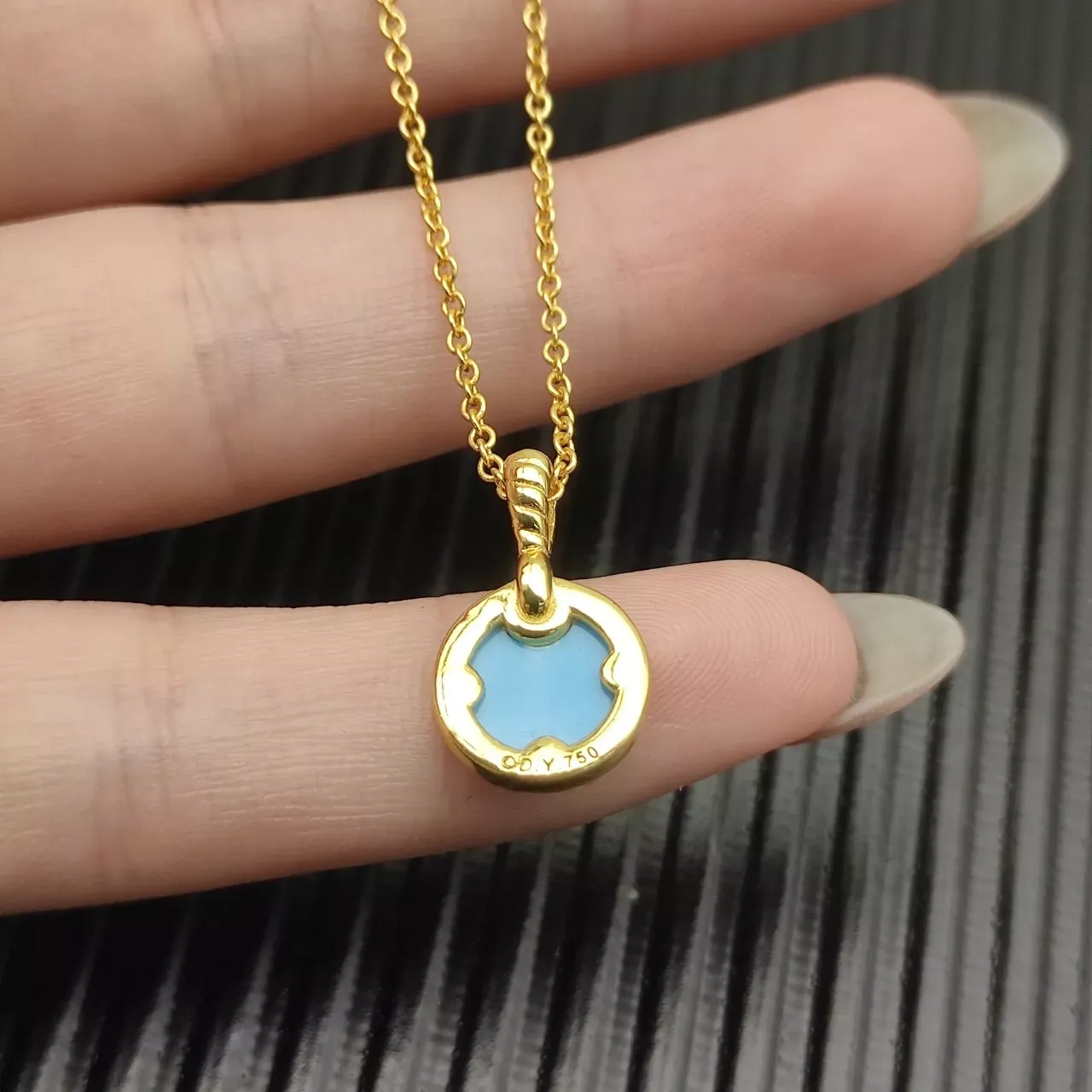 데이비드유먼 골드 원형 터키석 장식 목걸이 상세 이미지 7