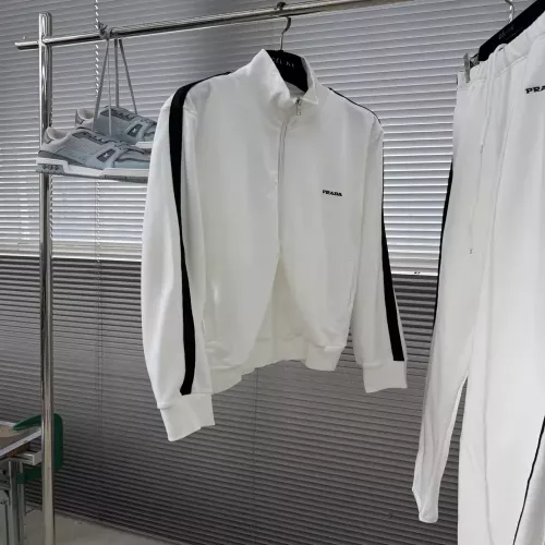 프라다 배색 집업 자수 남녀공용 상하의 세트