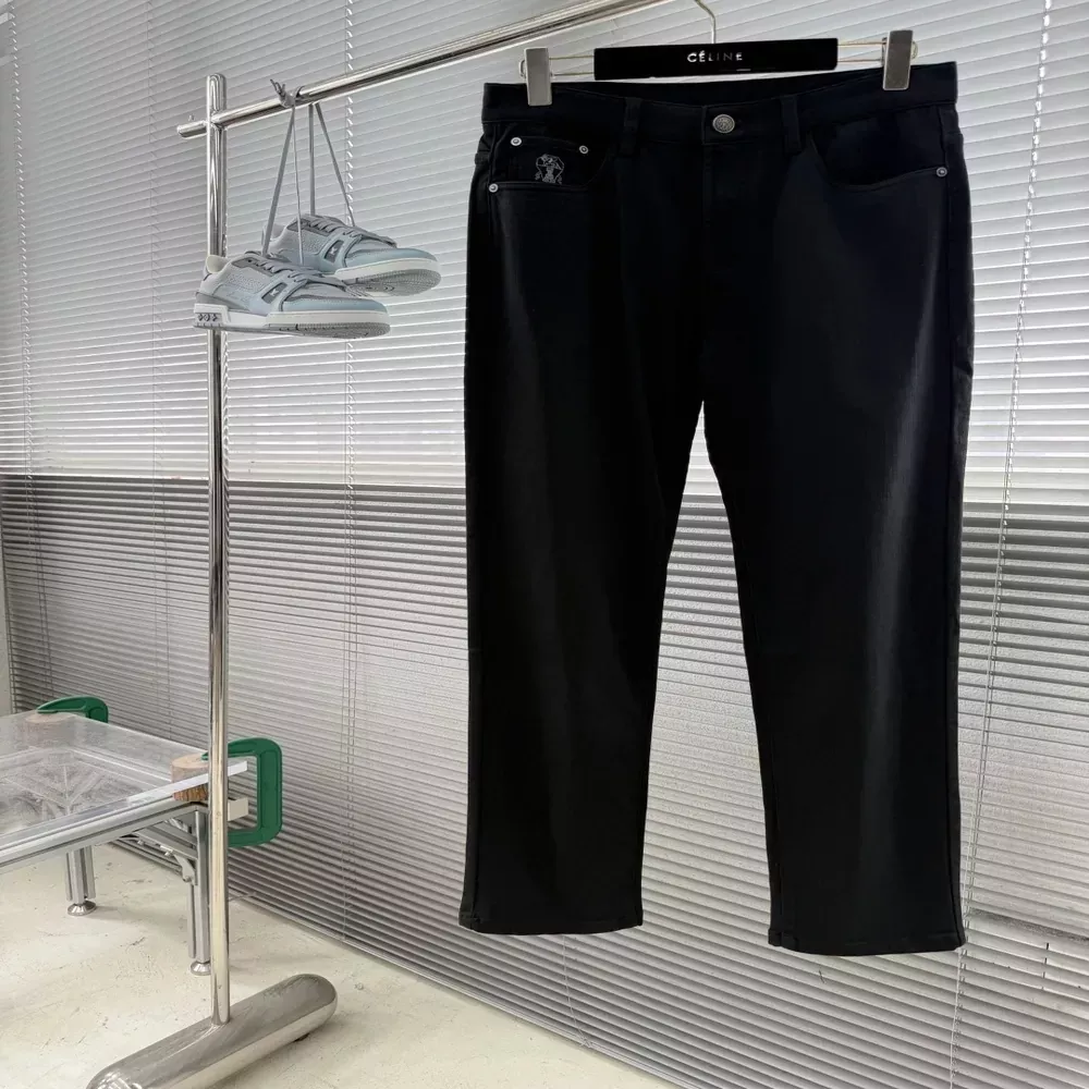 브루넬로쿠치넬리 스트레이트 블랙 데님 남녀공용 데님 팬츠