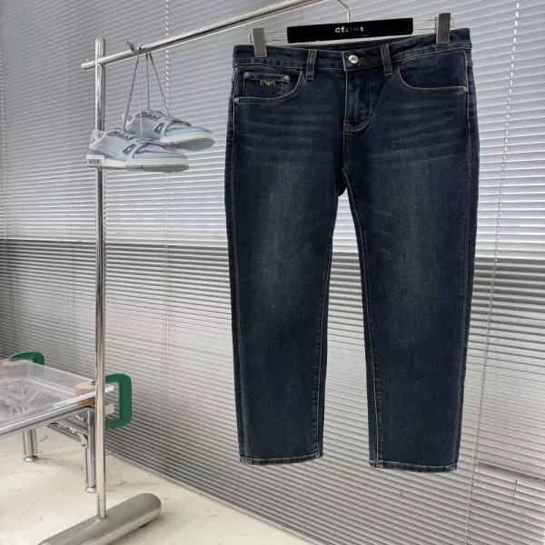 아르마니 남성 스트레이트 핏 남녀공용 데님 팬츠