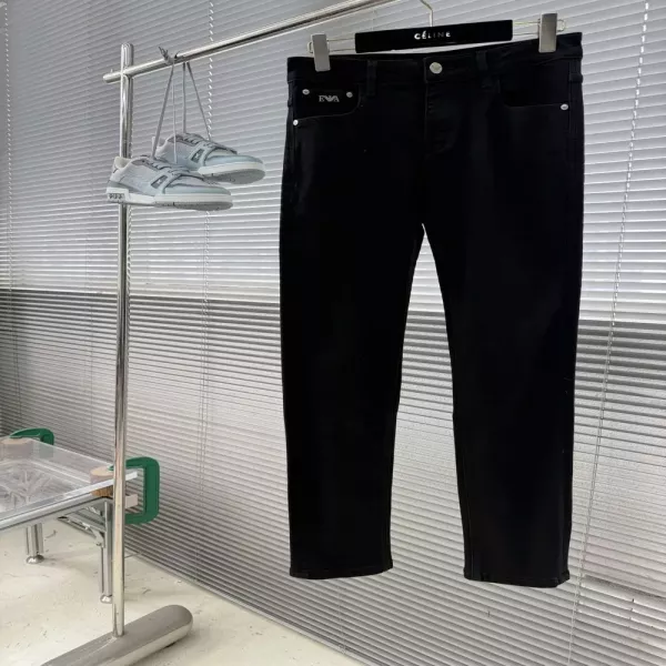 아르마니 스트레이트 핏 남녀공용 데님 팬츠