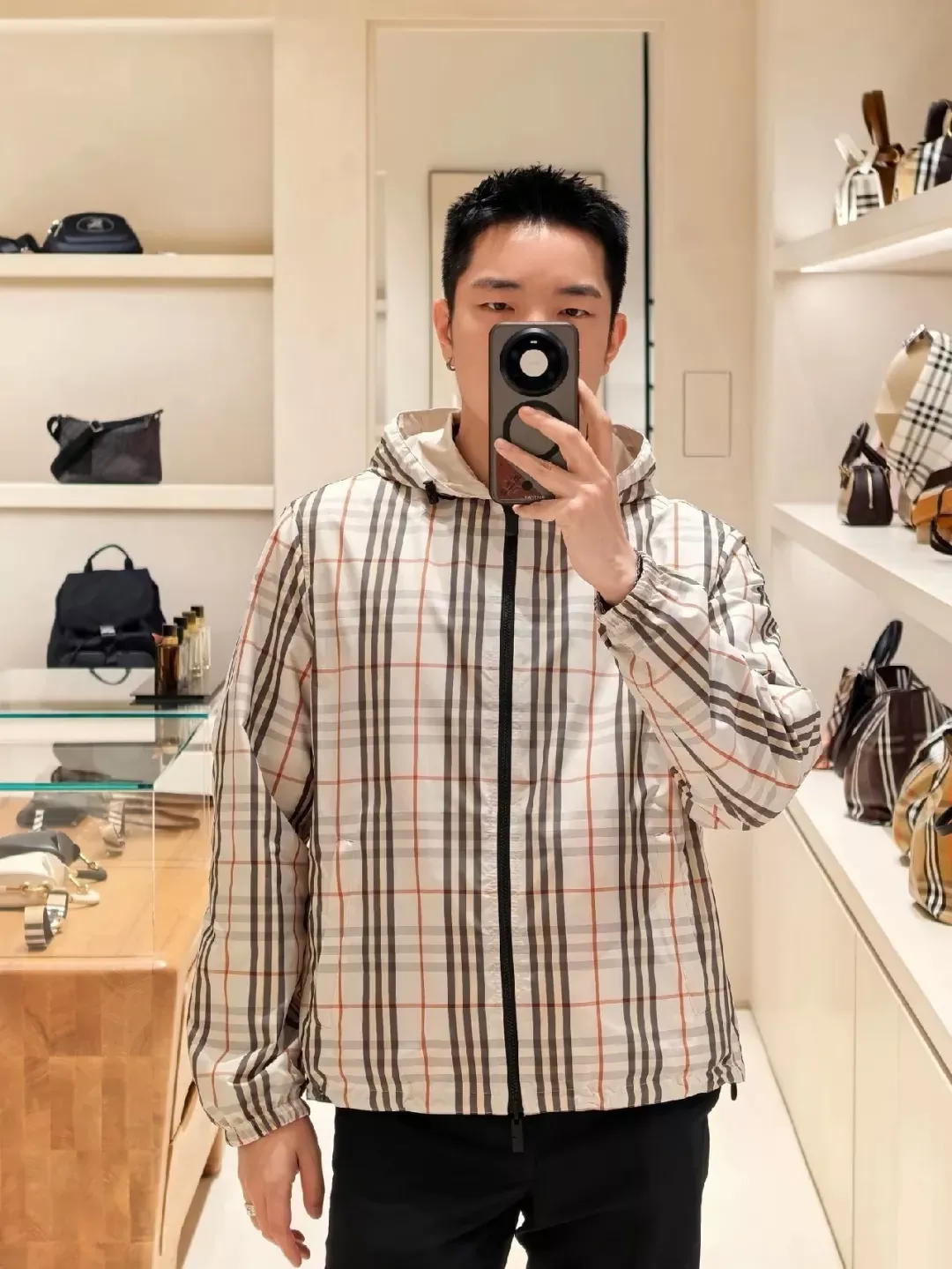 버버리 양면 체크 후드 남녀공용 후드 재킷 상세 이미지 31
