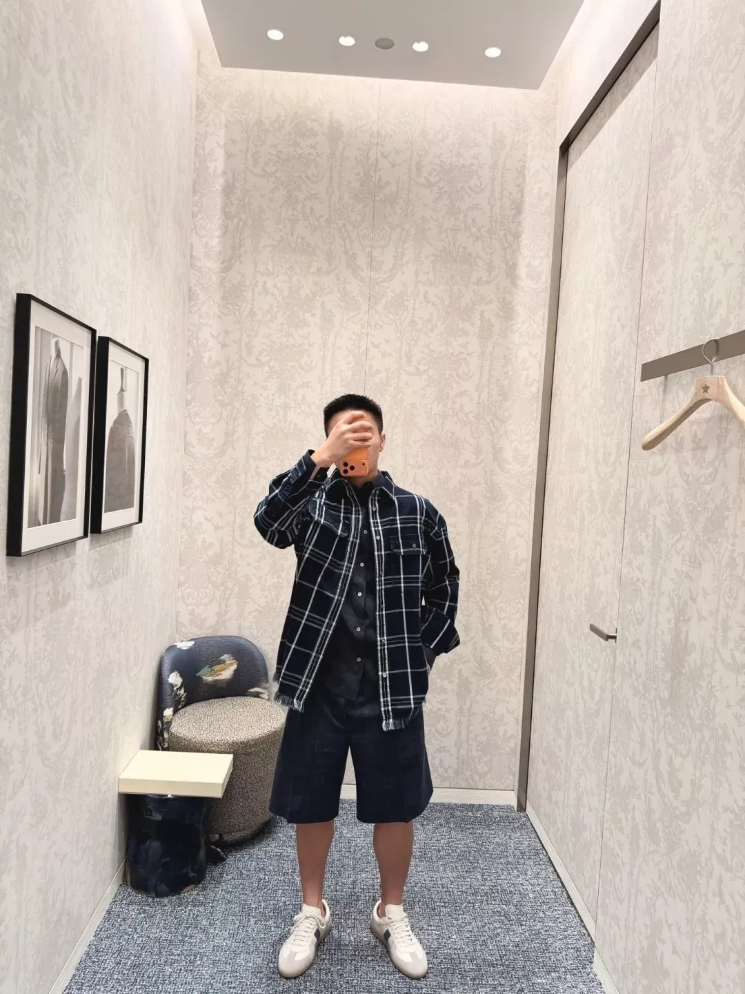 디올 체크 옥스퍼드 데님 남녀공용 긴소매 셔츠 상세 이미지 20