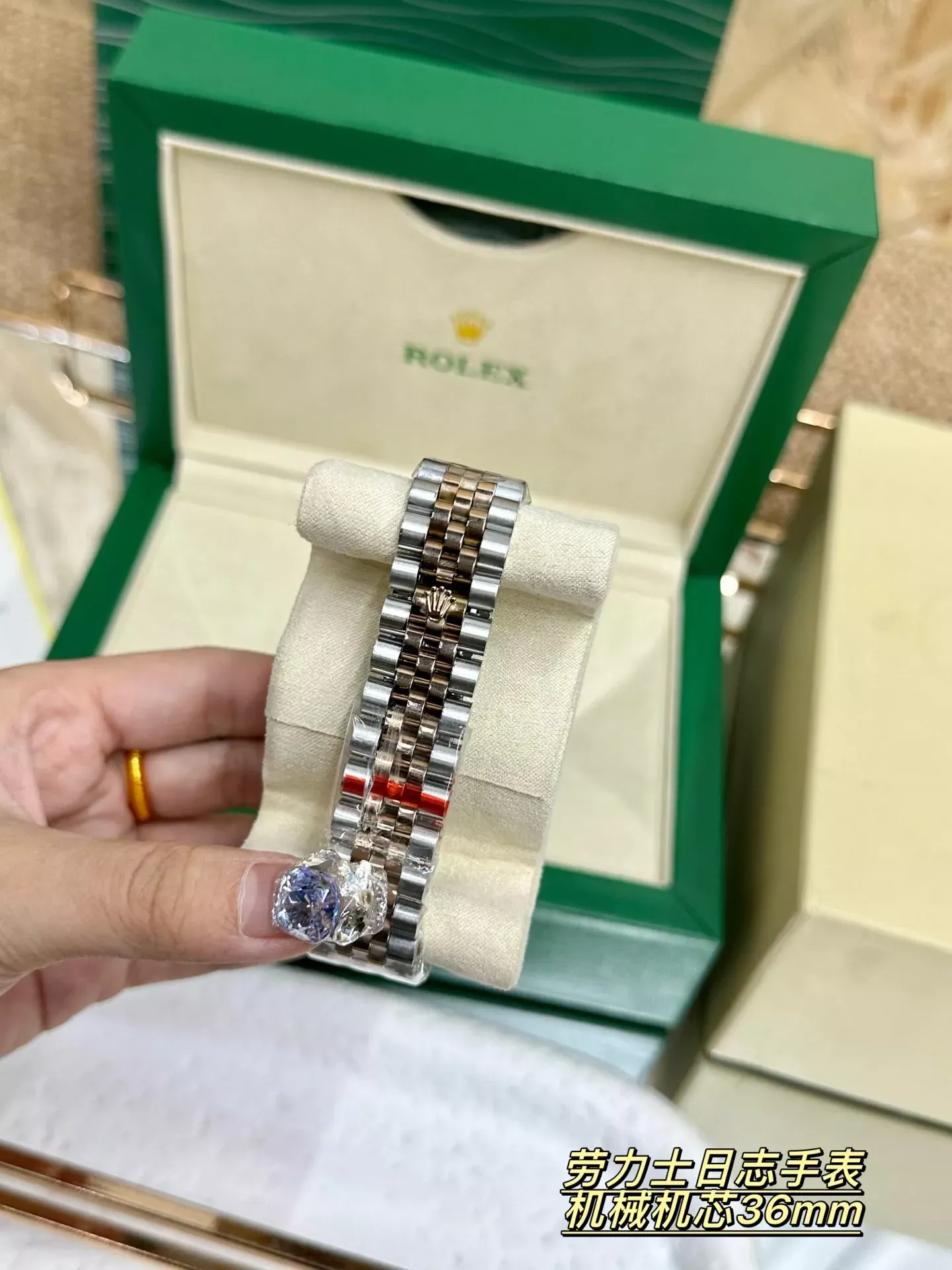 롤렉스 로그 세라믹 베젤 남성용 메탈 시계 상세 이미지 3