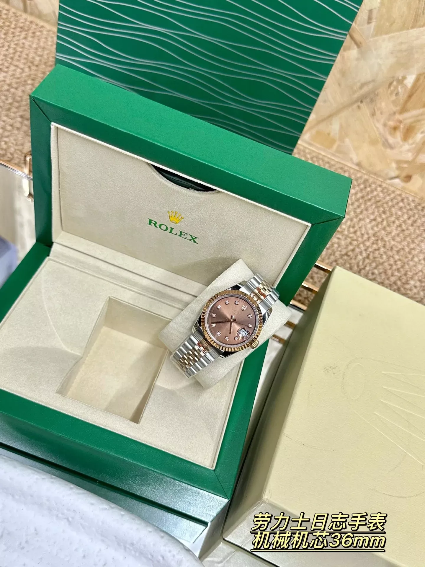 롤렉스 로그 세라믹 베젤 남성용 메탈 시계 상세 이미지 4