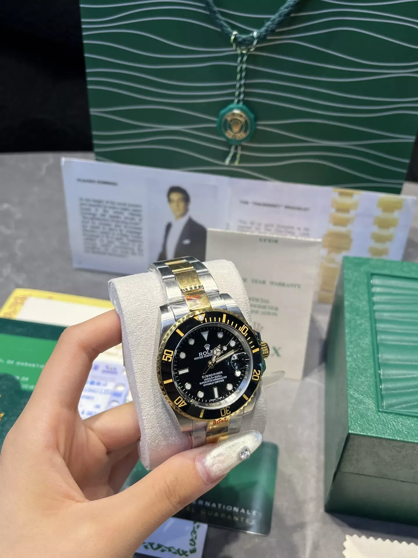 롤렉스 그라데이션 골드 블랙 남성용 메탈 시계 상세 이미지 2