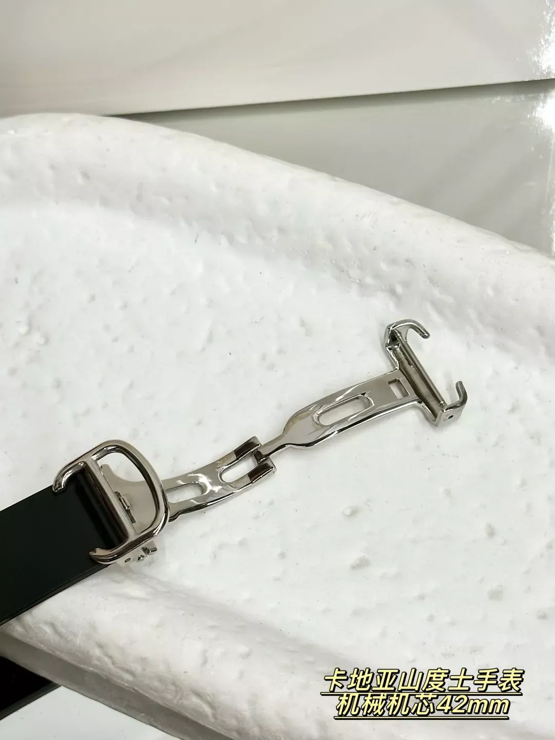 까르띠에 산토스 오토매틱 스틸 남성용 우레탄 시계 상세 이미지 6