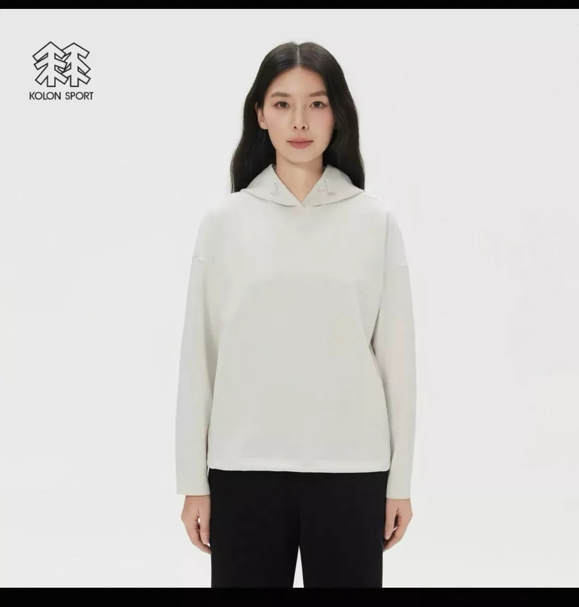 코오롱스포츠 모달 혼방 루즈핏 여성용 후드 티셔츠 상세 이미지 17
