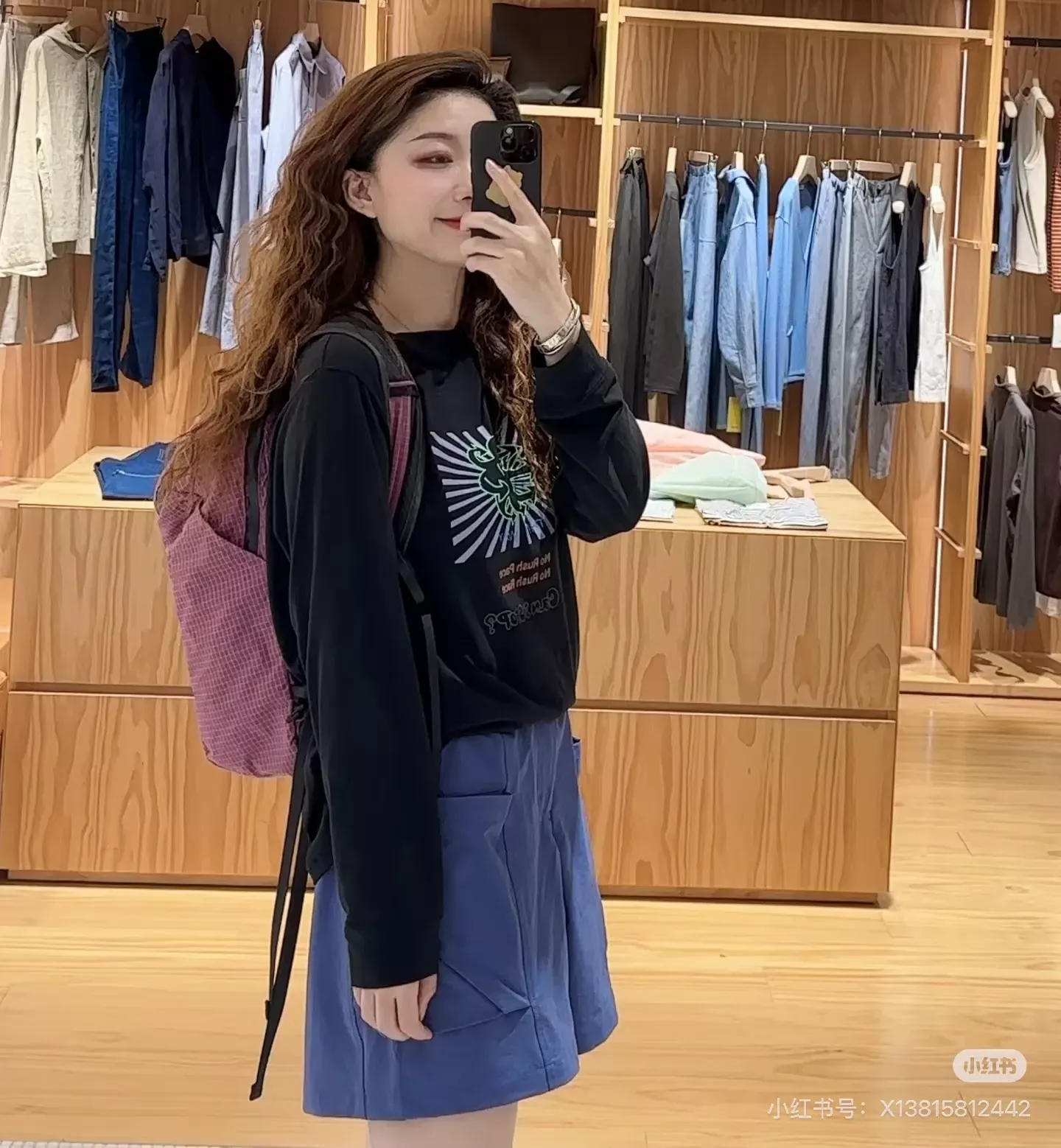 안코라우 아트 프린트 여성용 긴소매 티셔츠 상세 이미지 19