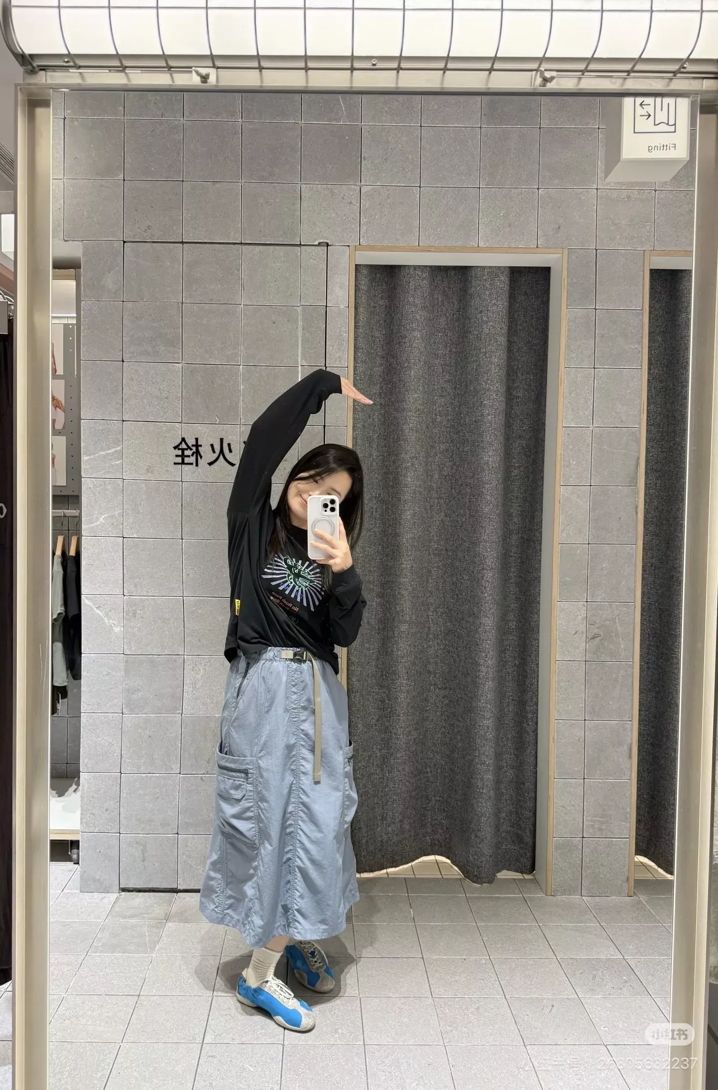 안코라우 아트 프린트 여성용 긴소매 티셔츠 상세 이미지 24