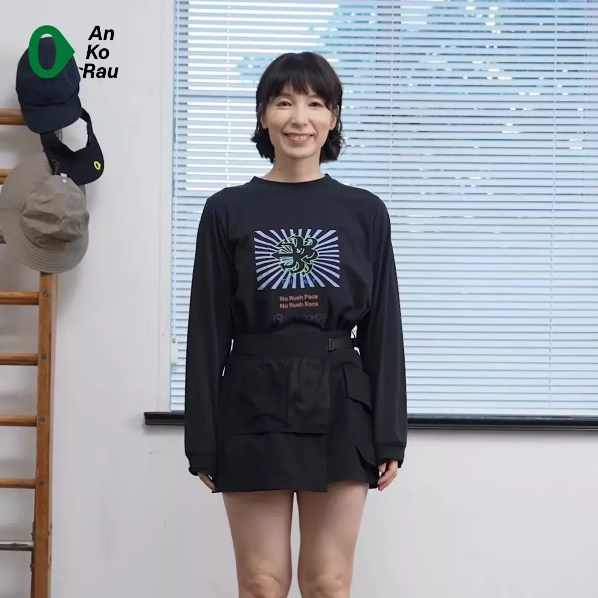 안코라우 아트 프린트 여성용 긴소매 티셔츠 상세 이미지 4