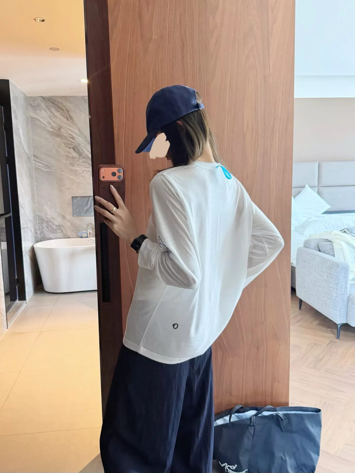 안코라우 아트 프린트 여성용 긴소매 티셔츠 상세 이미지 77