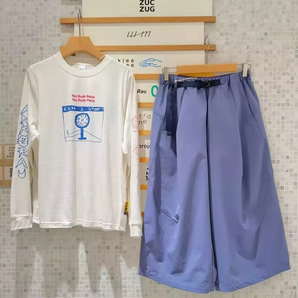 안코라우 아트 프린트 여성용 긴소매 티셔츠 상세 이미지 8