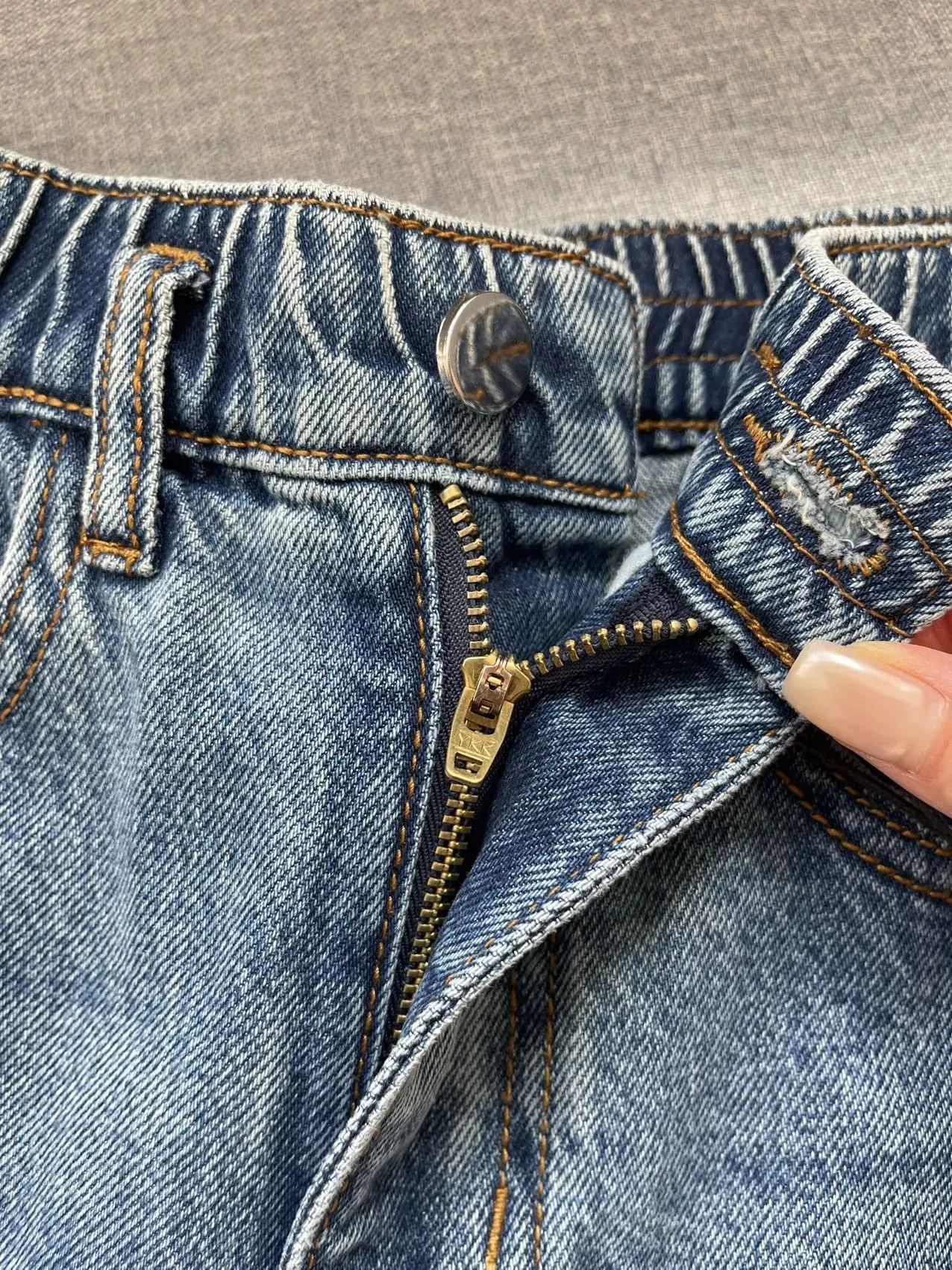 제이엔비와이 밴딩 바나나핏 여성용 데님 팬츠 상세 이미지 13