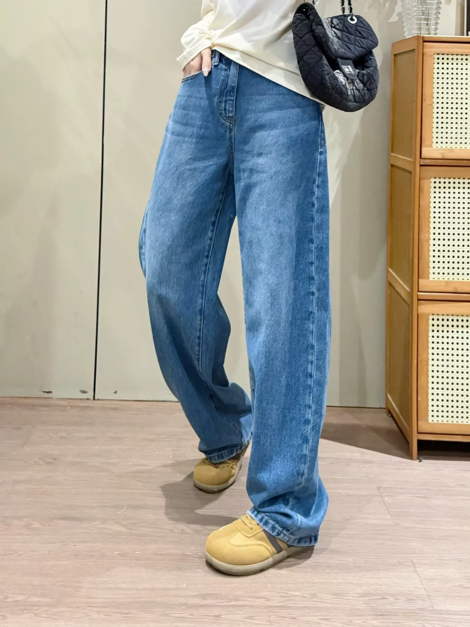 제이엔비와이 밴딩 바나나핏 여성용 데님 팬츠 상세 이미지 32