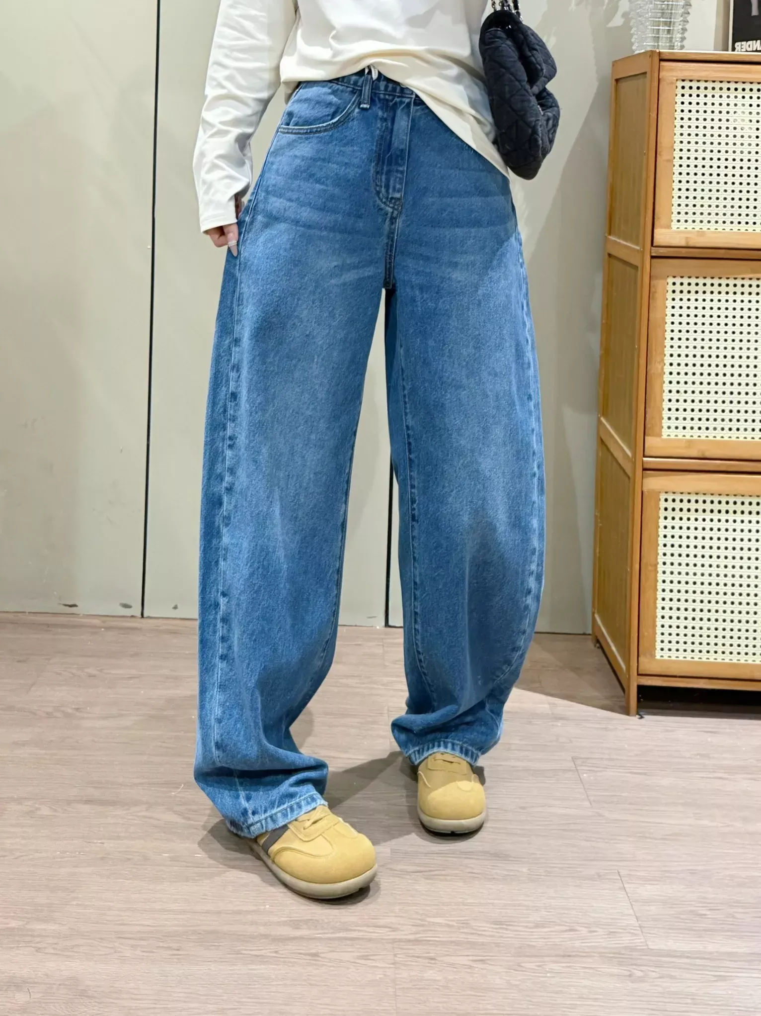 제이엔비와이 밴딩 바나나핏 여성용 데님 팬츠 상세 이미지 33
