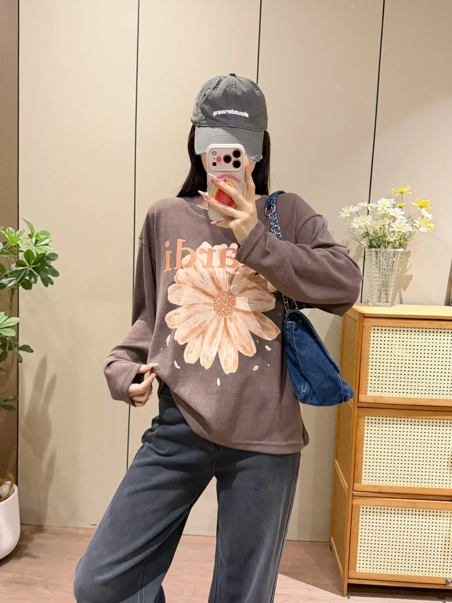 마르디 마가렛 플라워 프린트 여성용 긴소매 티셔츠 상세 이미지 22