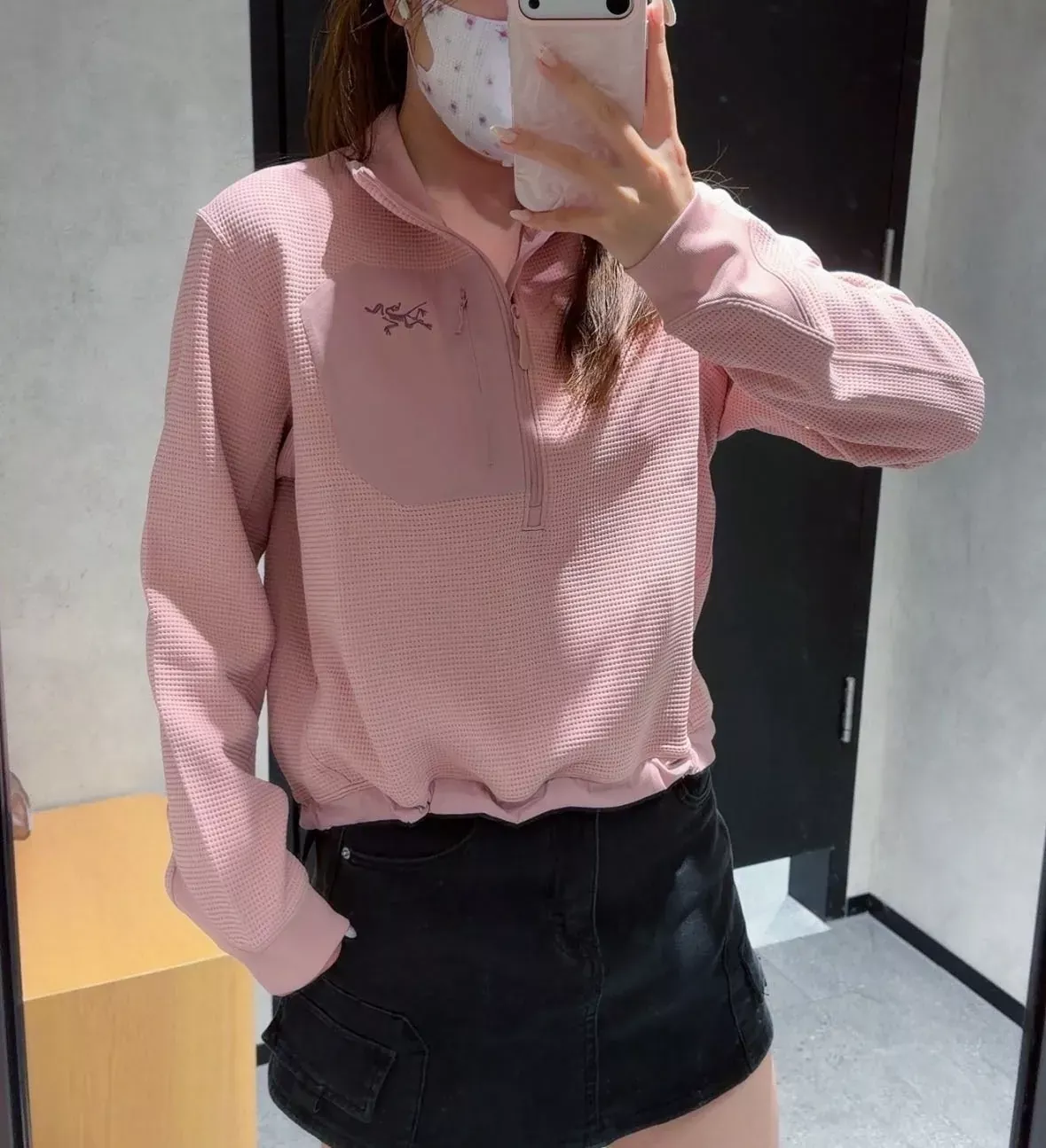 아크테릭스 와플 반집업 포켓 여성용 긴소매 티셔츠 상세 이미지 33