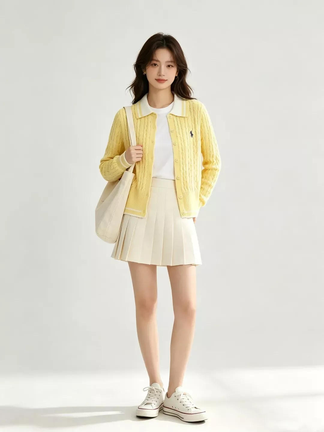 랄프로렌 꽈배기 니트 카라 여성용 긴소매 가디건 상세 이미지 13
