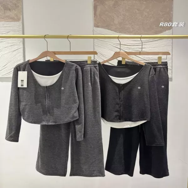 룰루레몬 가짜 레이어드 루즈핏 여성용 상하의 세트