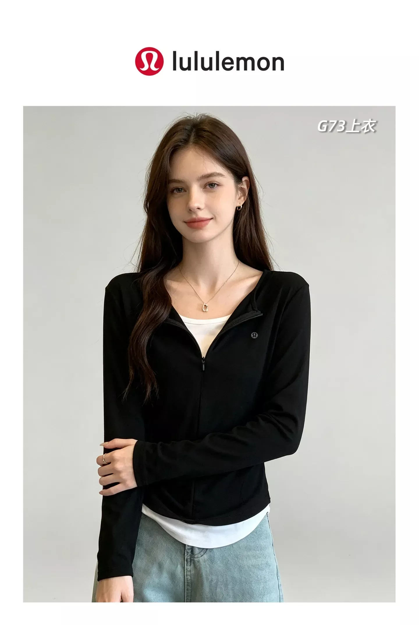 룰루레몬 반집업 페이크 레이어드 여성용 긴소매 티셔츠 상세 이미지 25