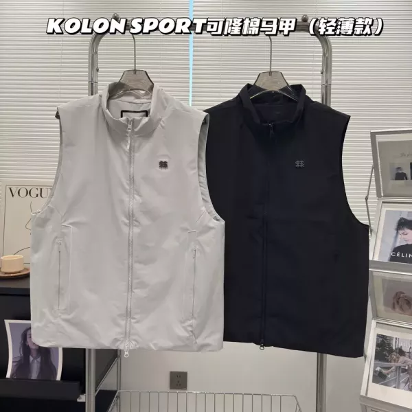 코오롱스포츠 방풍 경량 스탠드 칼라 남녀공용 집업 조끼
