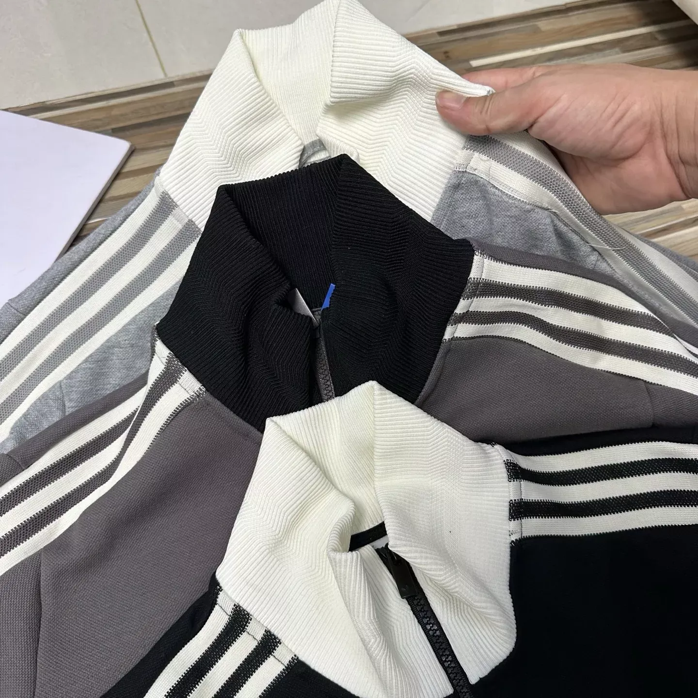 아디다스 와플 원단 오버핏 남녀공용 집업 재킷 상세 이미지 12