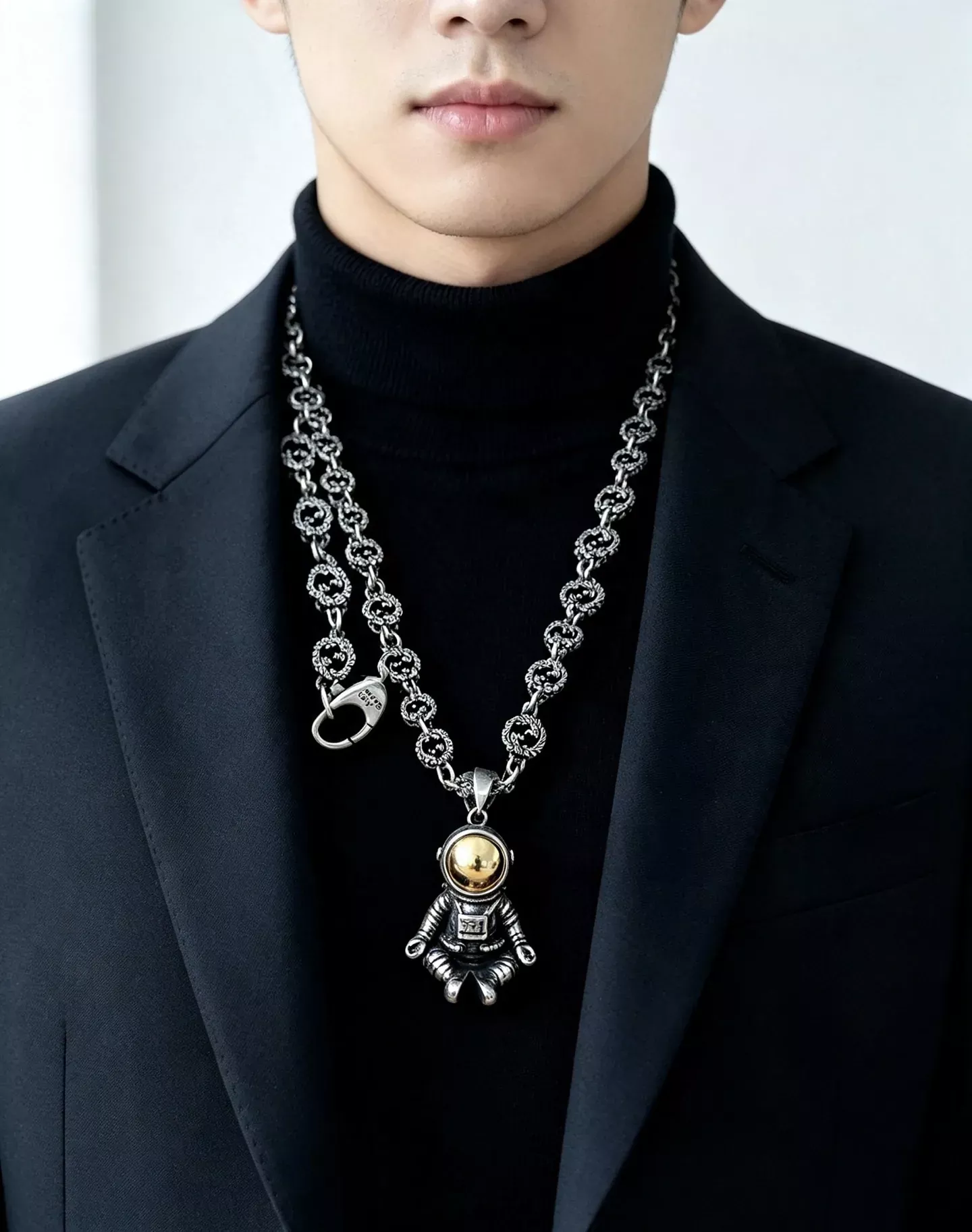 구찌 더블 G 우주인 체인 목걸이 상세 이미지 6