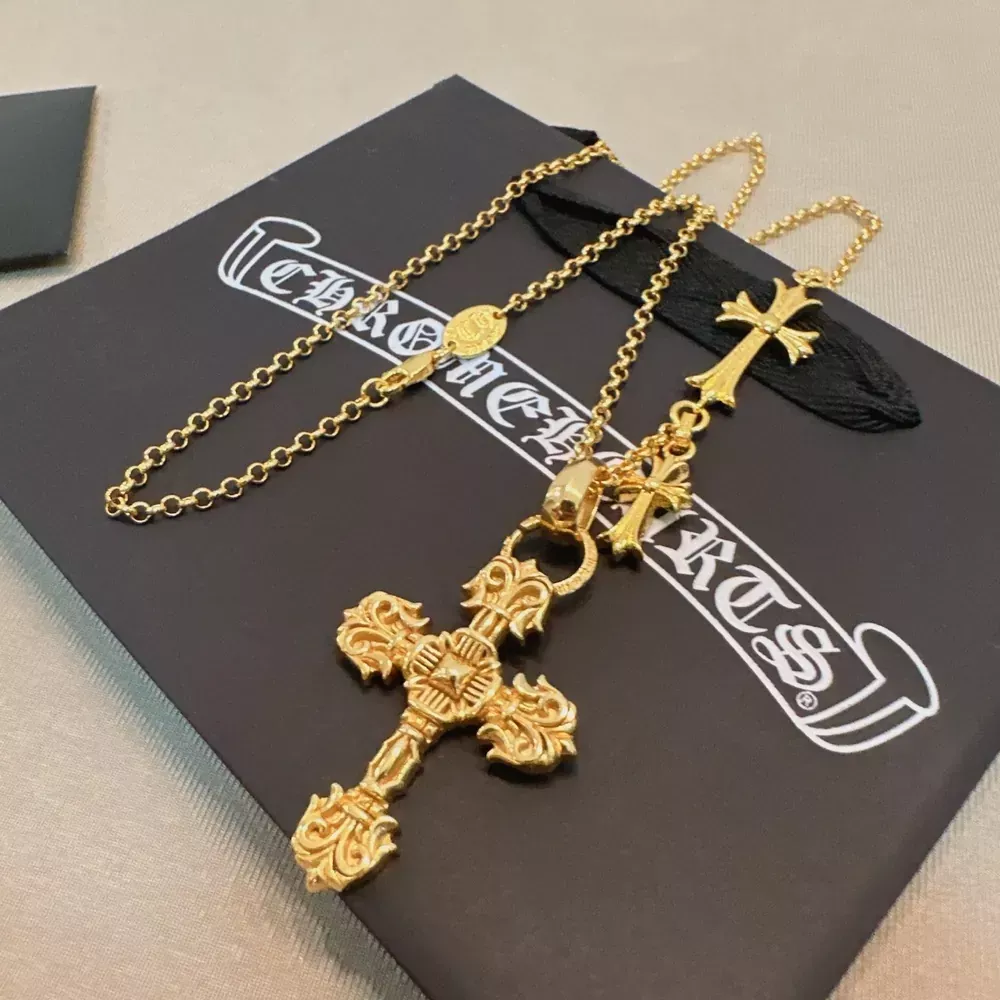 크롬하츠 골드 크로스 펜던트 목걸이
