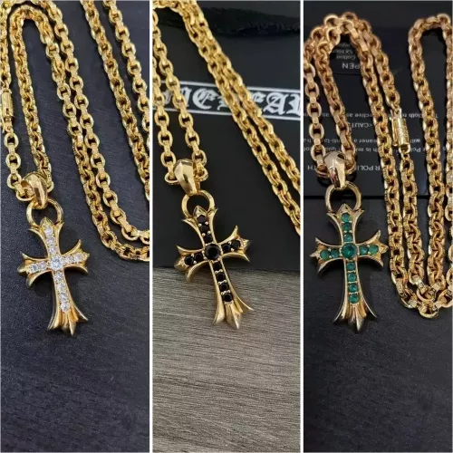 크롬하츠 블랙 스톤 십자가 펜던트 목걸이