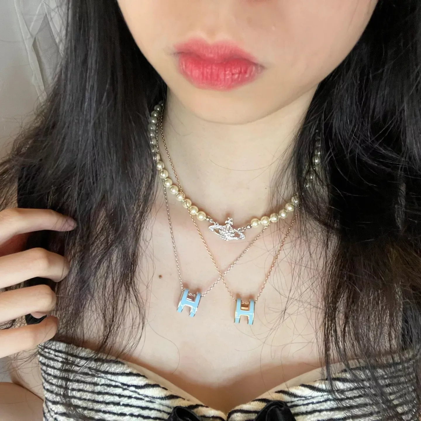 에르메스 실버 톤 H 펜던트 목걸이 상세 이미지 10