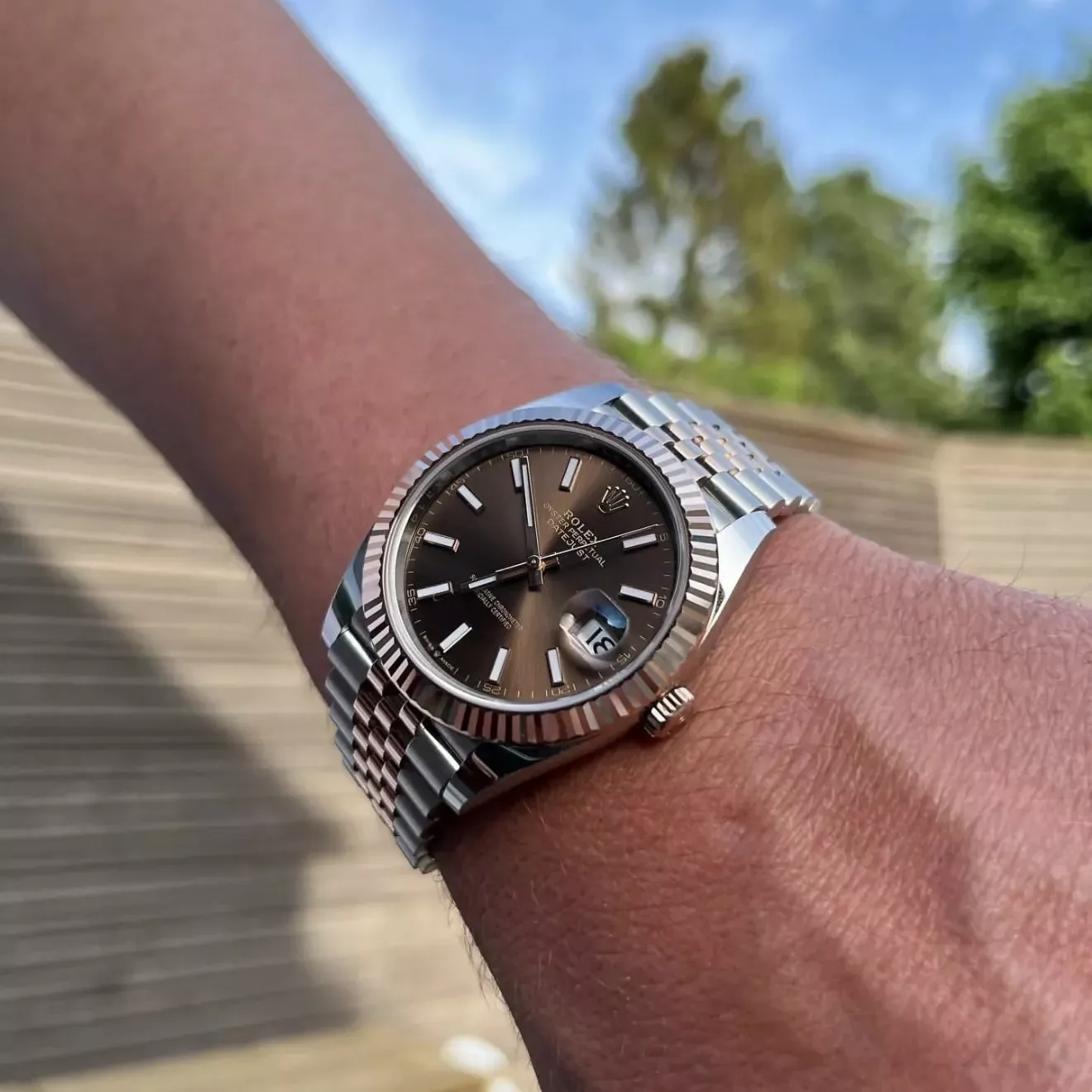 롤렉스 커피 다이얼 36mm 남성용 메탈 시계 상세 이미지 12